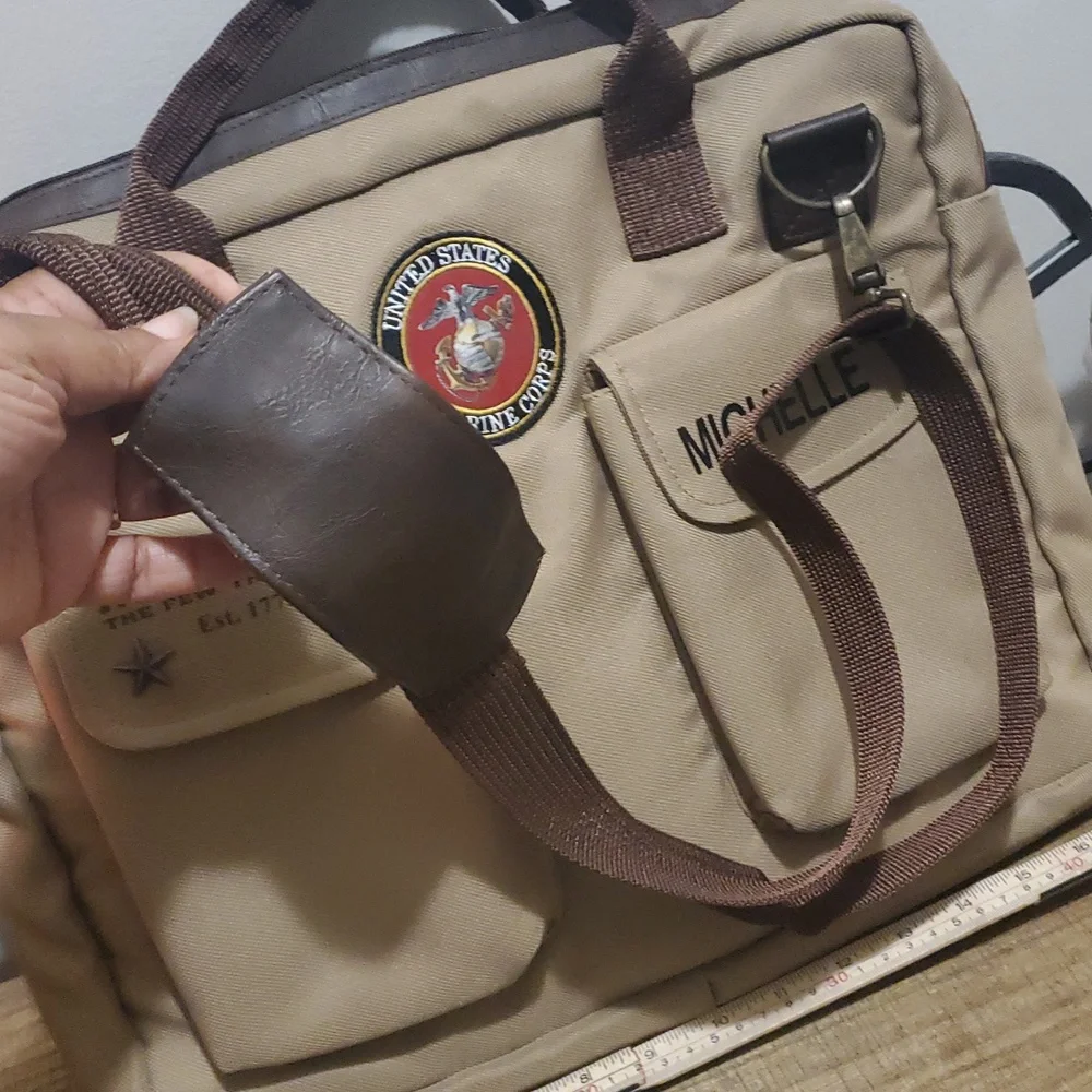 The Bradford Exchange USMC Canvas U.S. Marine Corps Messanger Tote Bag- Michelle